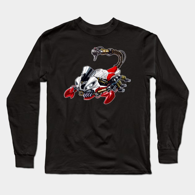 Yamaha R6 Scorpion Red_White Long Sleeve T-Shirt by MOTORIND